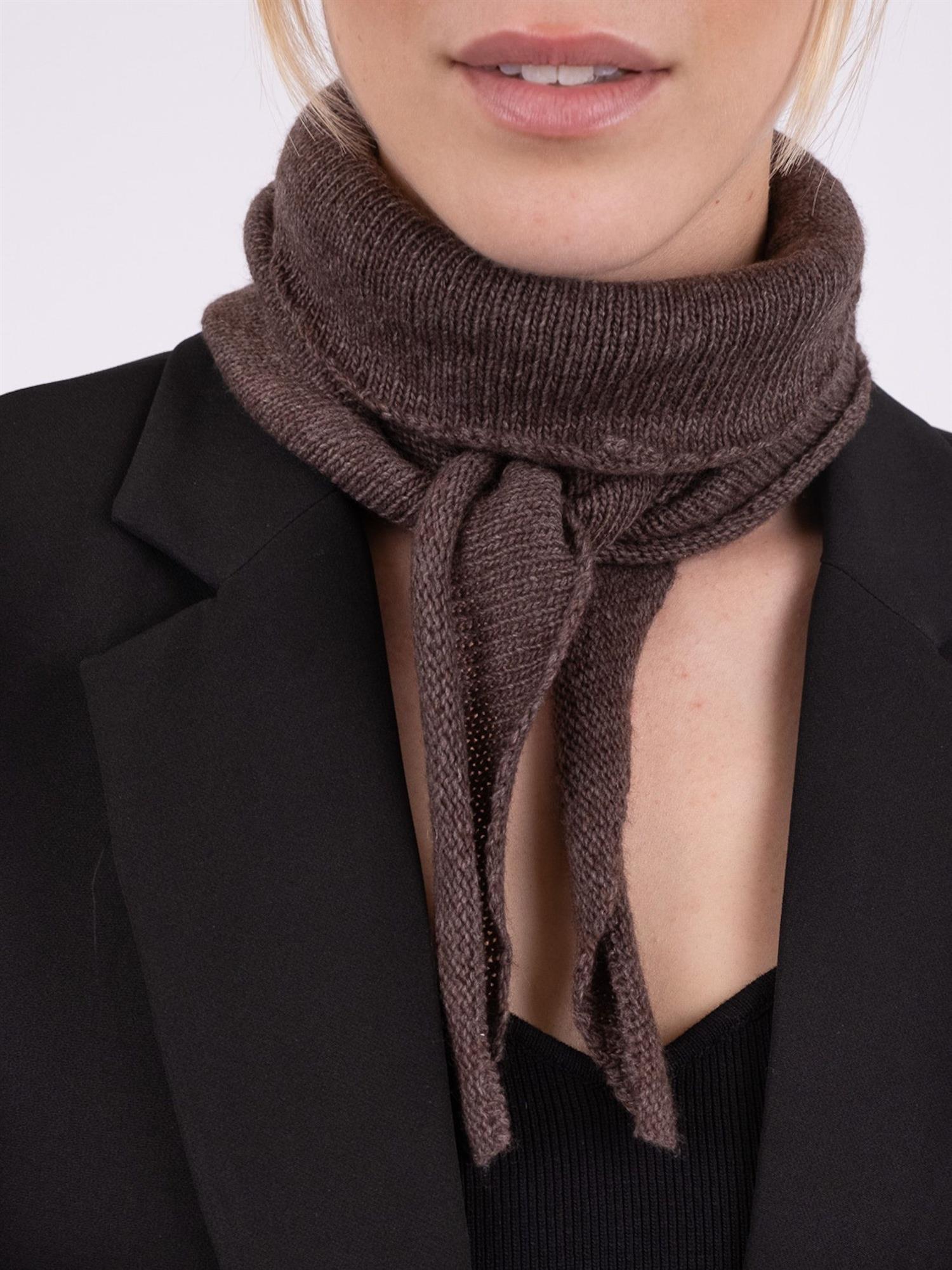 Misty Knit Scarf Dark Brown