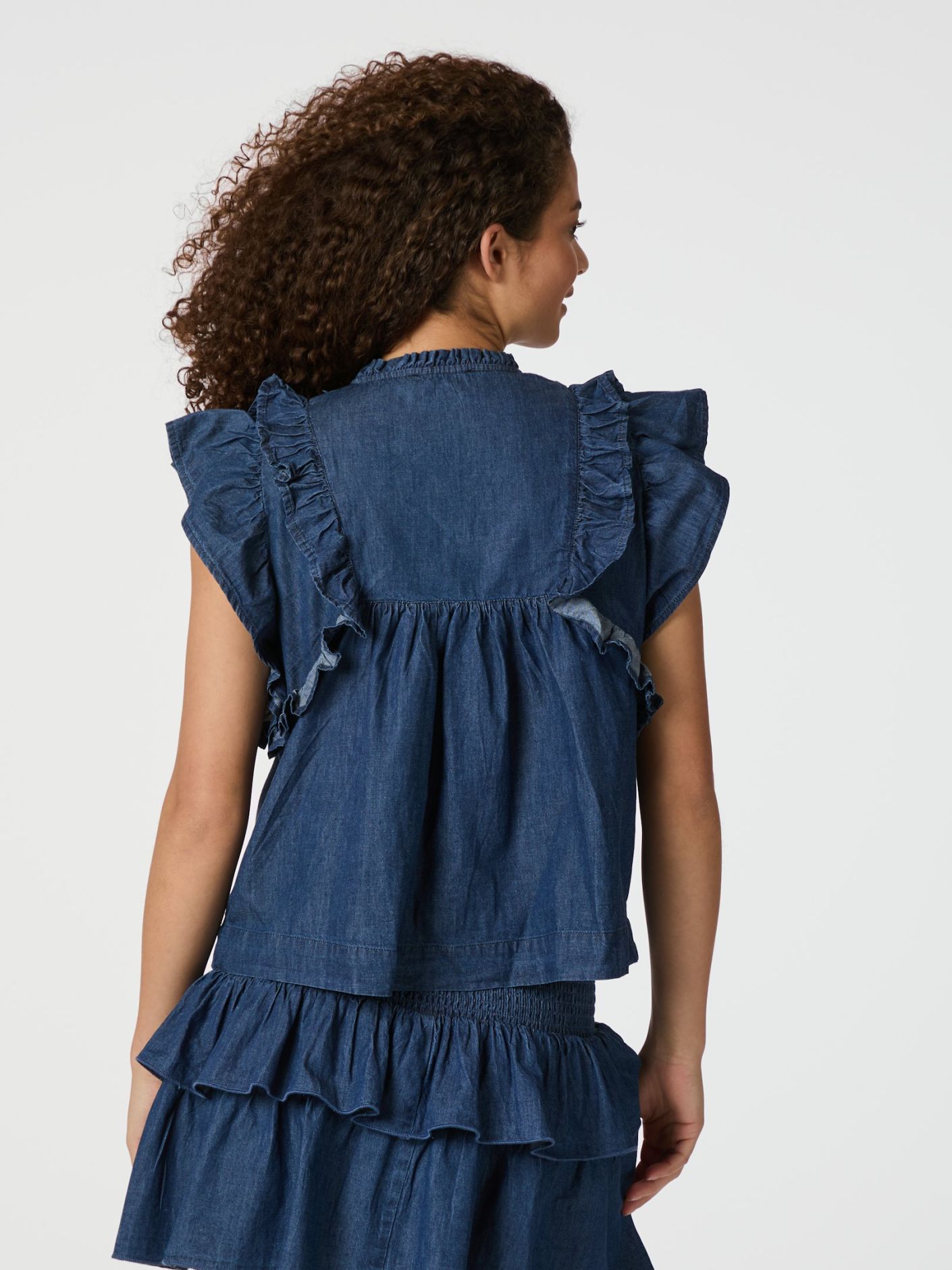 Jayla Denim Top Blue