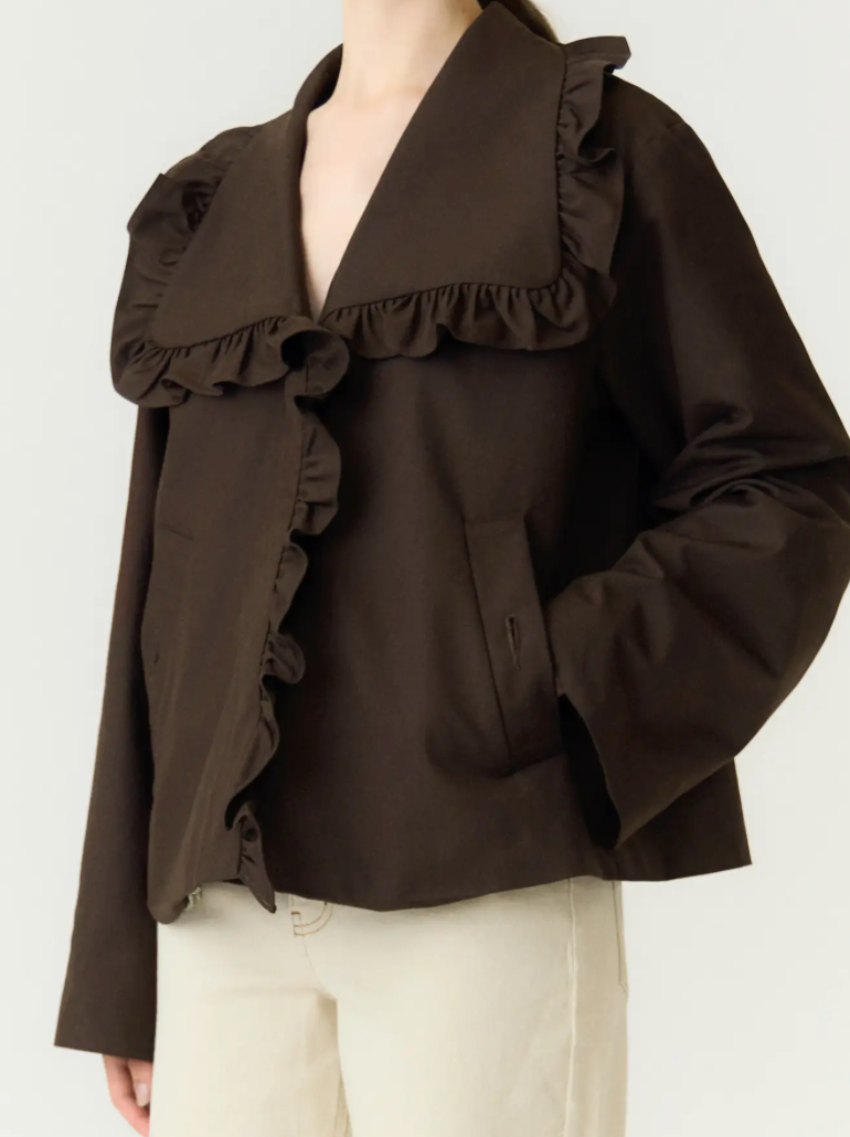 YASELSIA Short Trenchcoat Coffee Bean