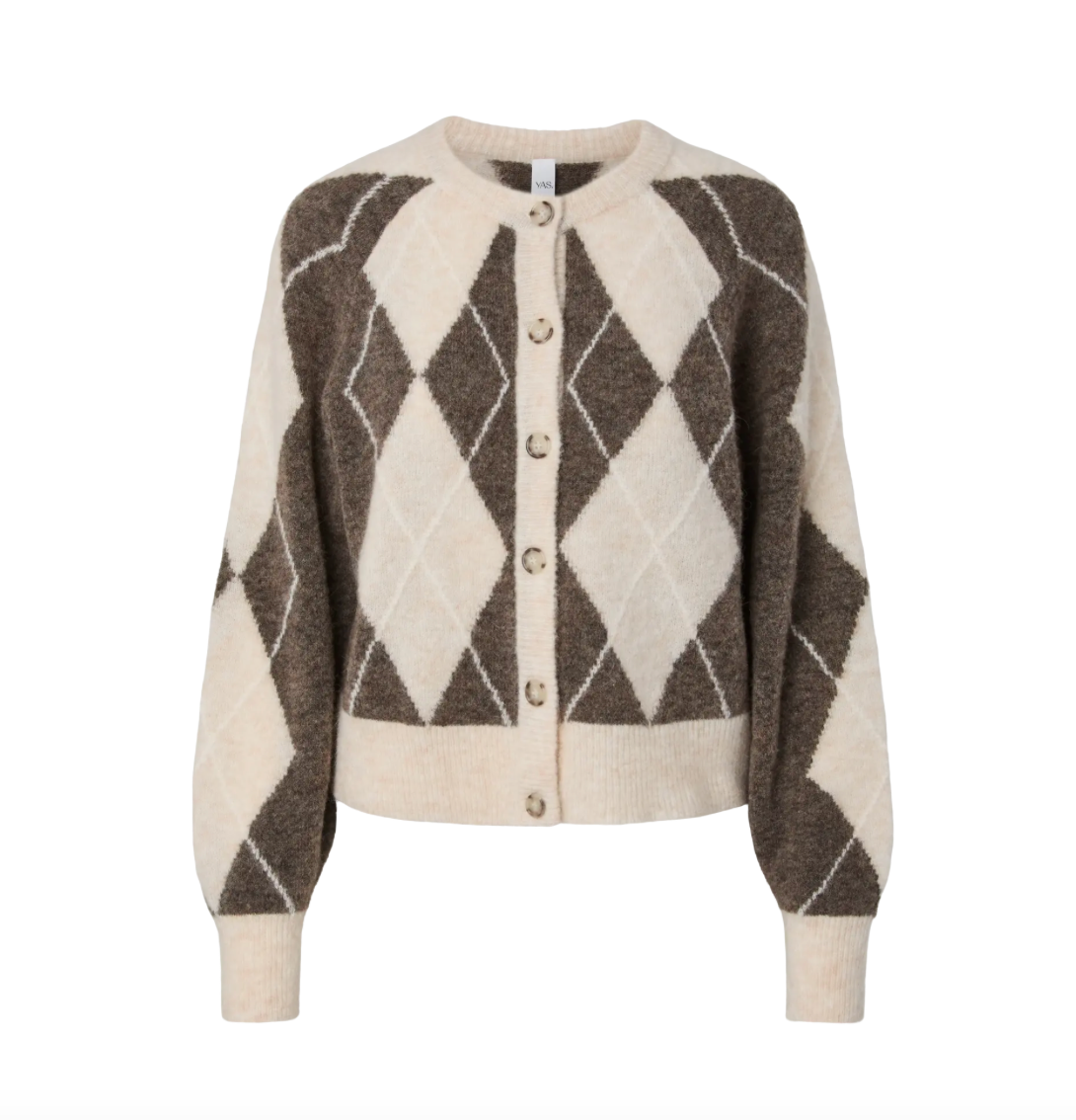 YASJOHI Wool Blend Cardigan Oatmeal Taupe Gray Pristine
