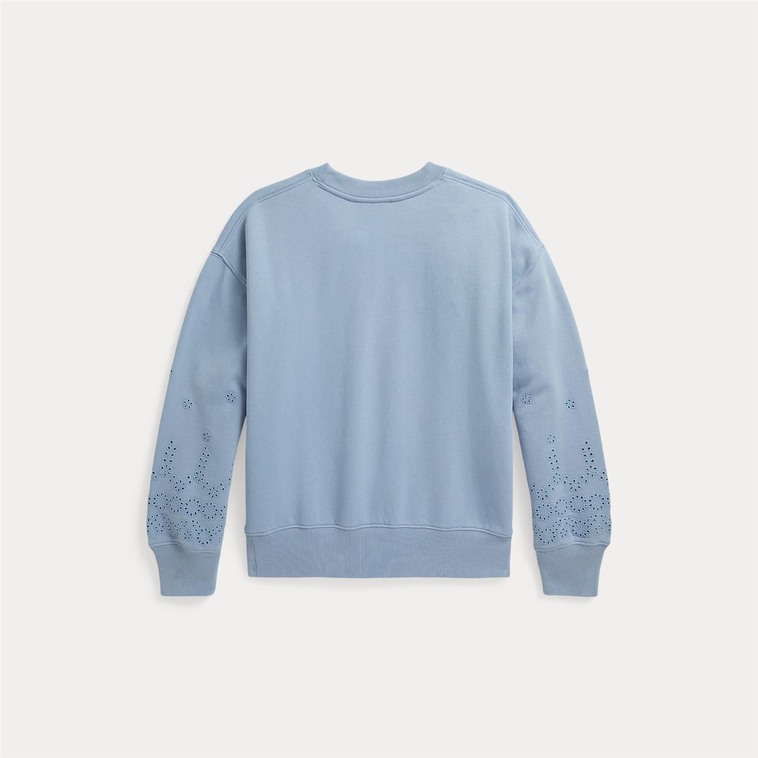 Eyelet French Terry Sweatshirt Vessel Blue