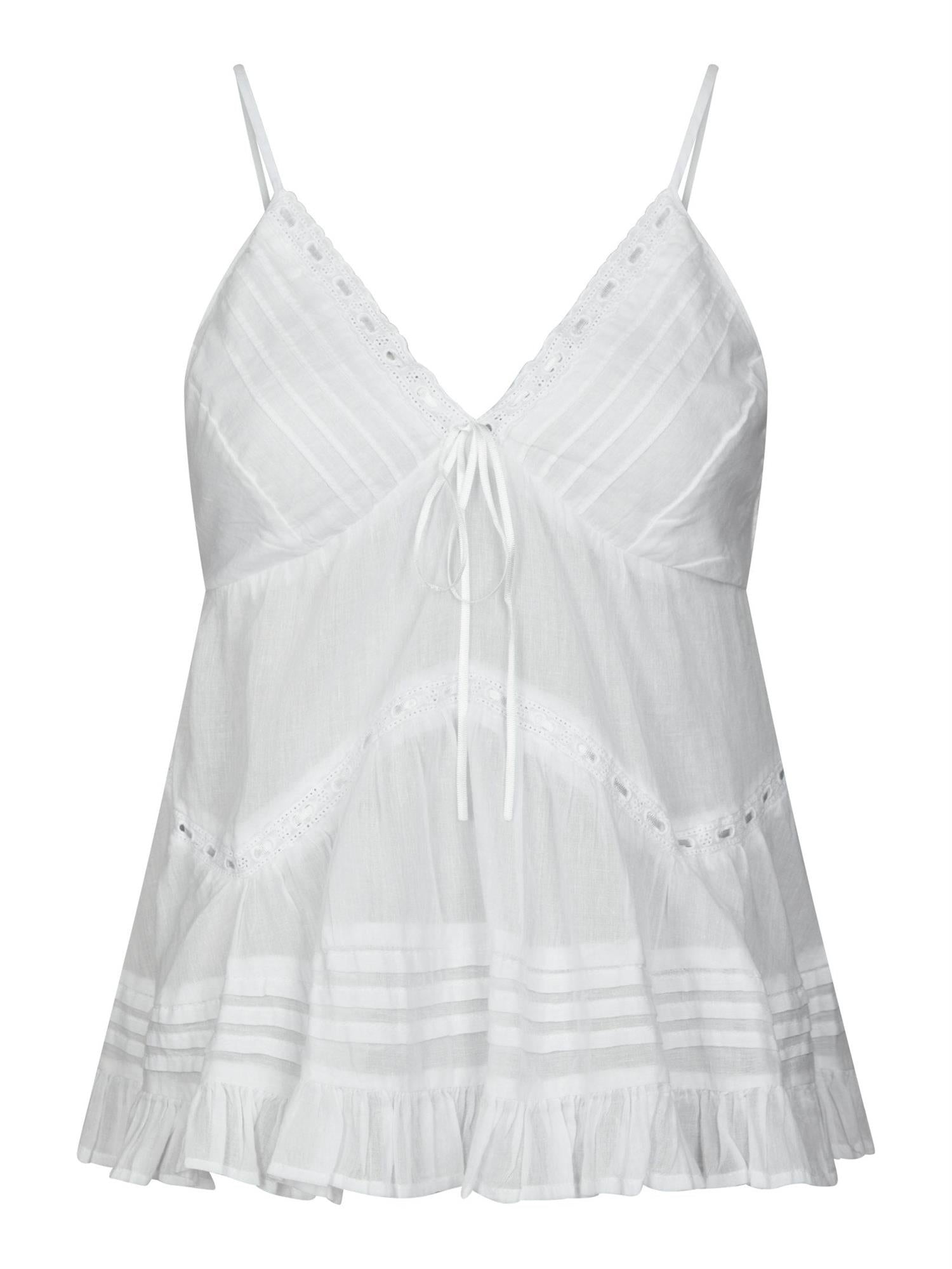 Elvena Voile Top White