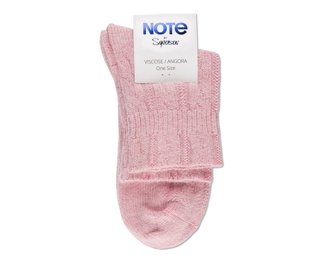 Note Angora Cozy Cable Pink Melange