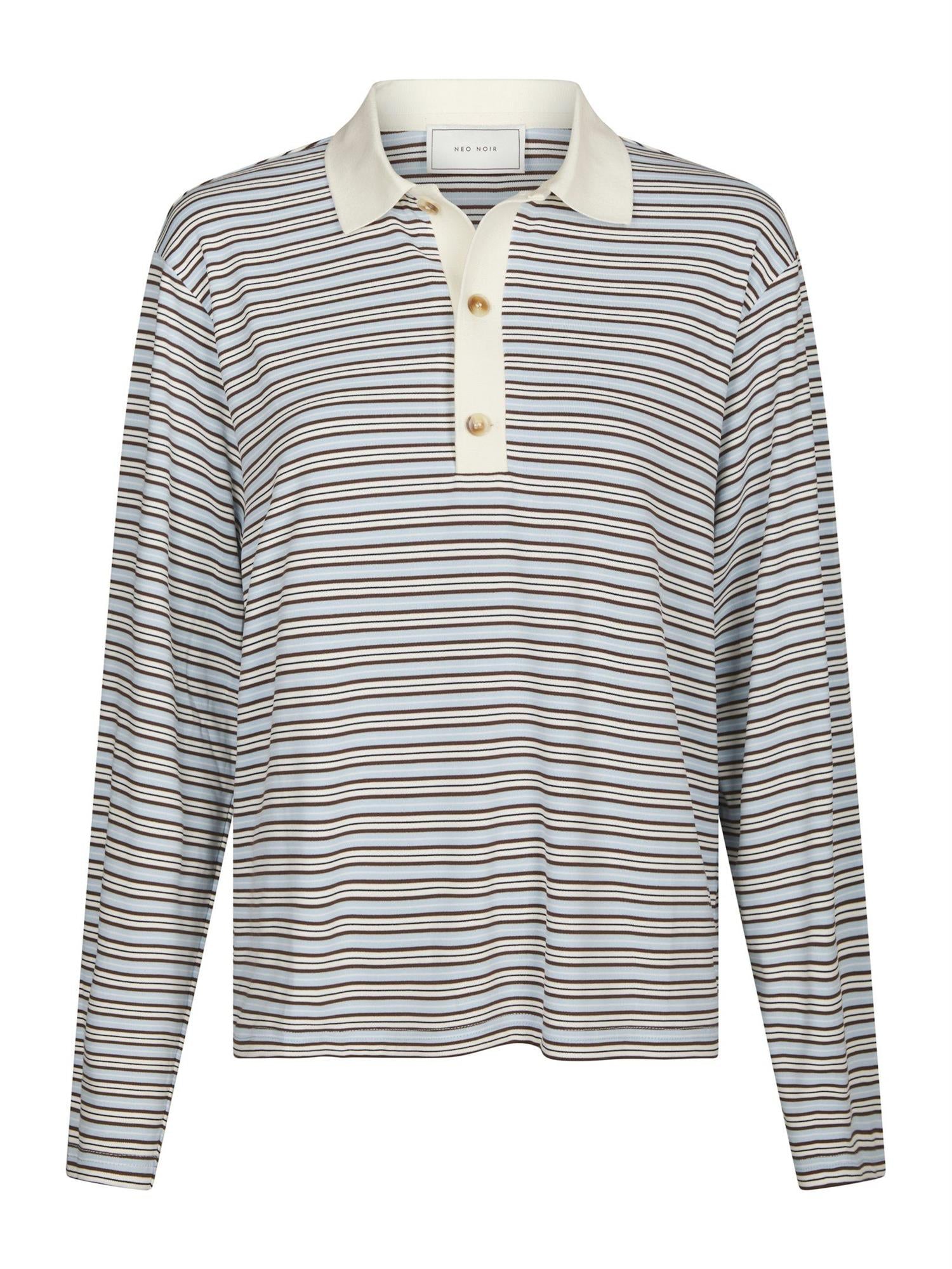 Lirenne Striped Polo Blouse