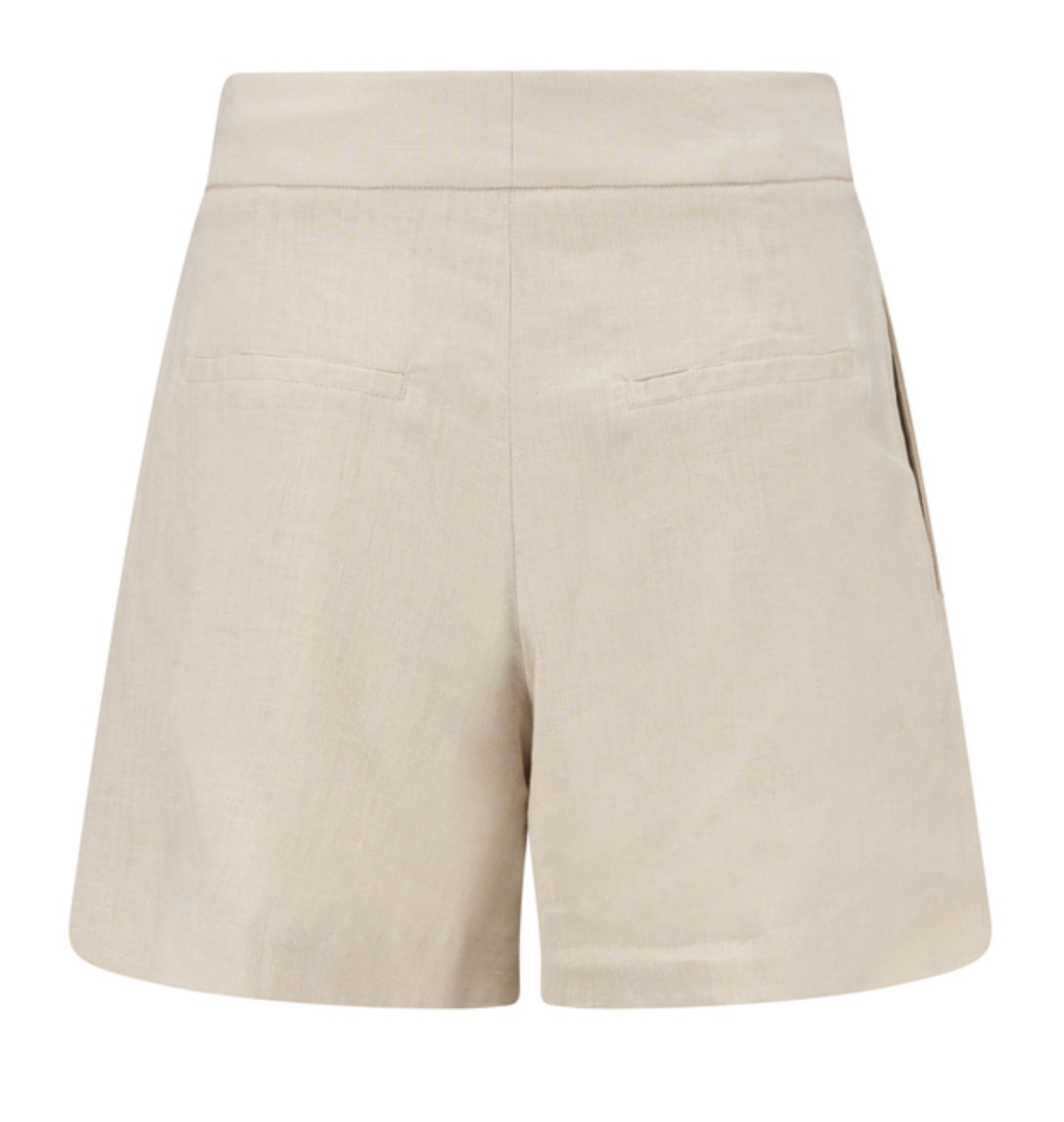 Freya Solid Linen Shorts Beige