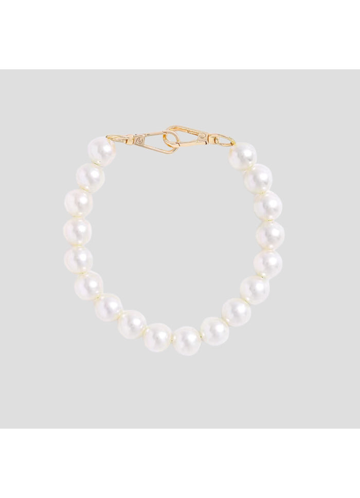 Bag Charm Chain White Pearl