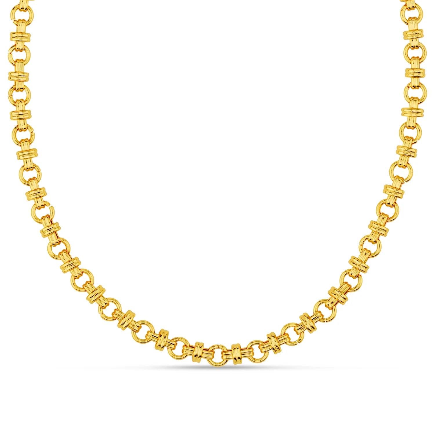 Cross Link Chain Necklace Gold