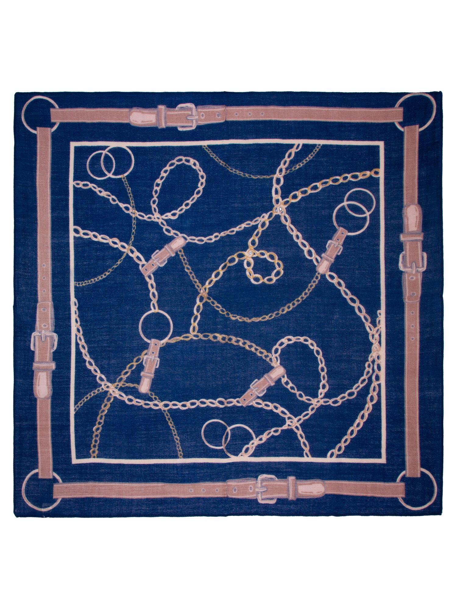 Skjerf Seletøj Ull 70x70 Navy
