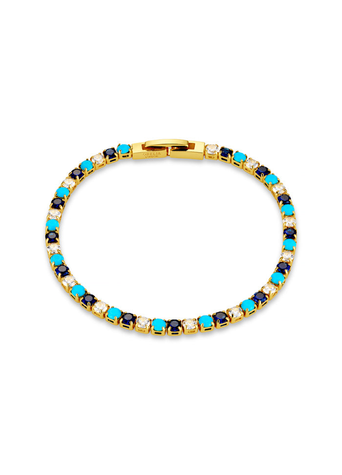 Mixed Blue & Crystal Tennis Bracelet