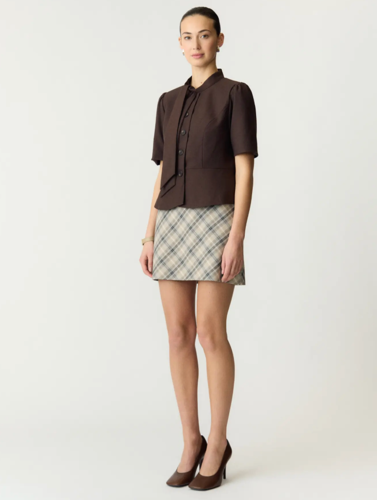 YASRIU Scarf Blazer Coffee Bean Melange