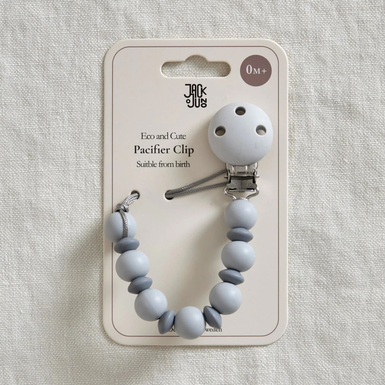 Pacifier Clip Pale & Dark Grey