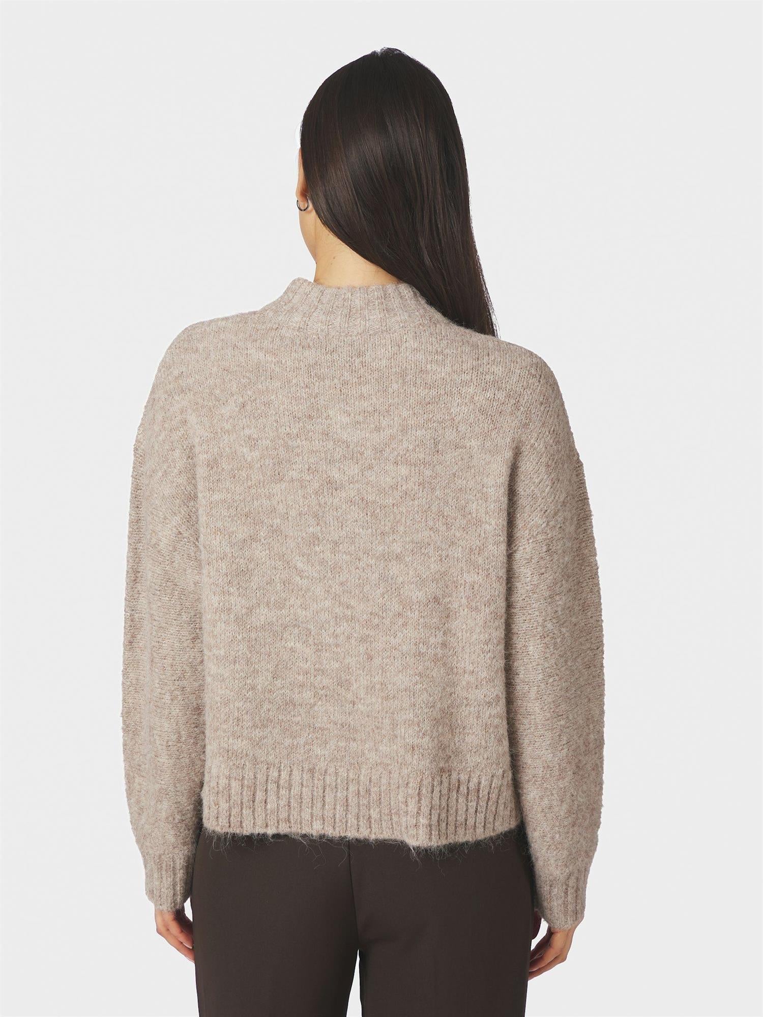 Taura Fluffy Knit Cardigan Taupe