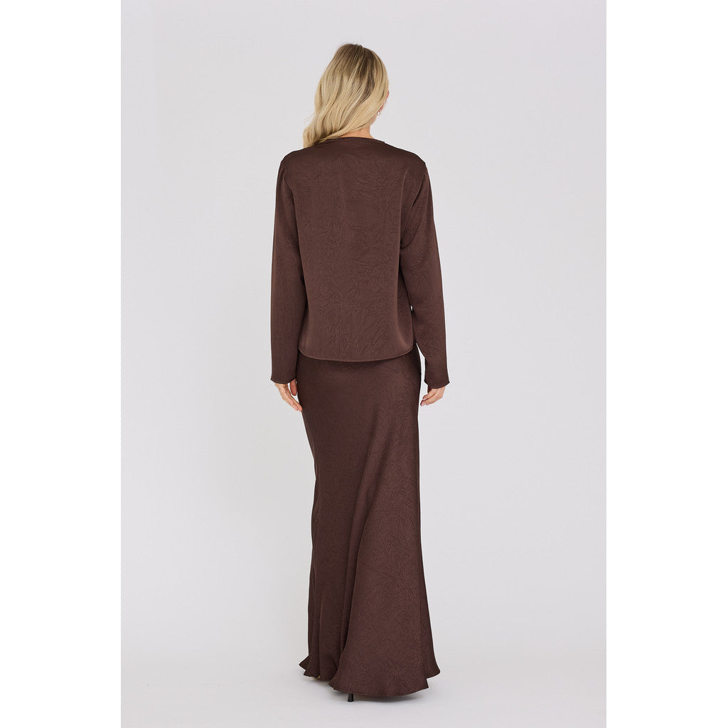 Sinda Drape Blouse Dark Brown