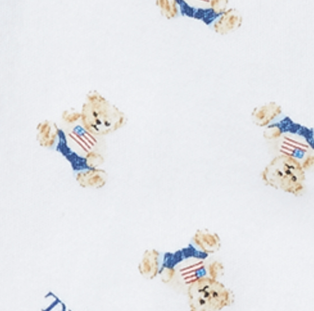 Bear Onepiece Coverall White/Blue Multi