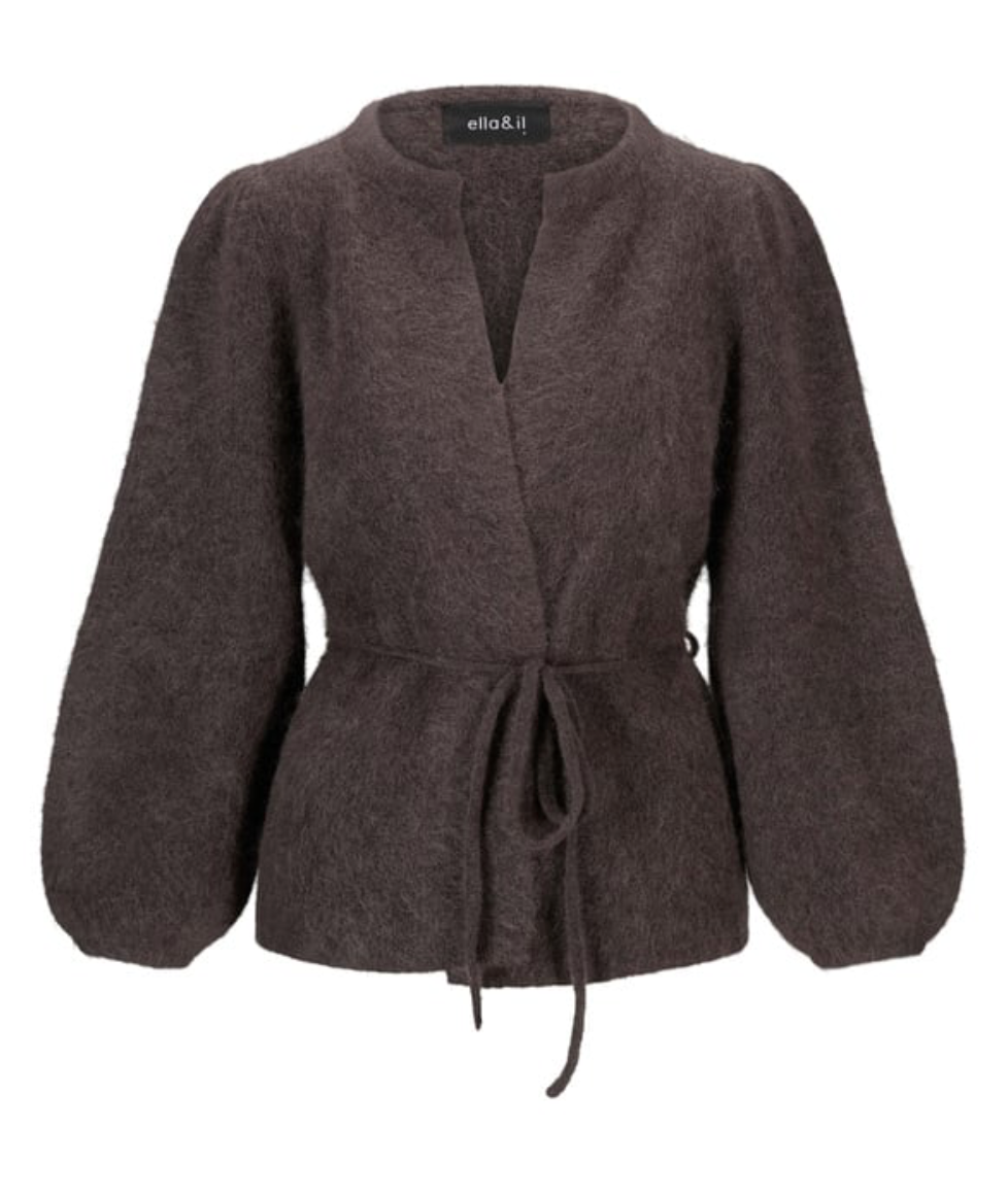 Fredrikke Chunky Cardigan Dark Brown