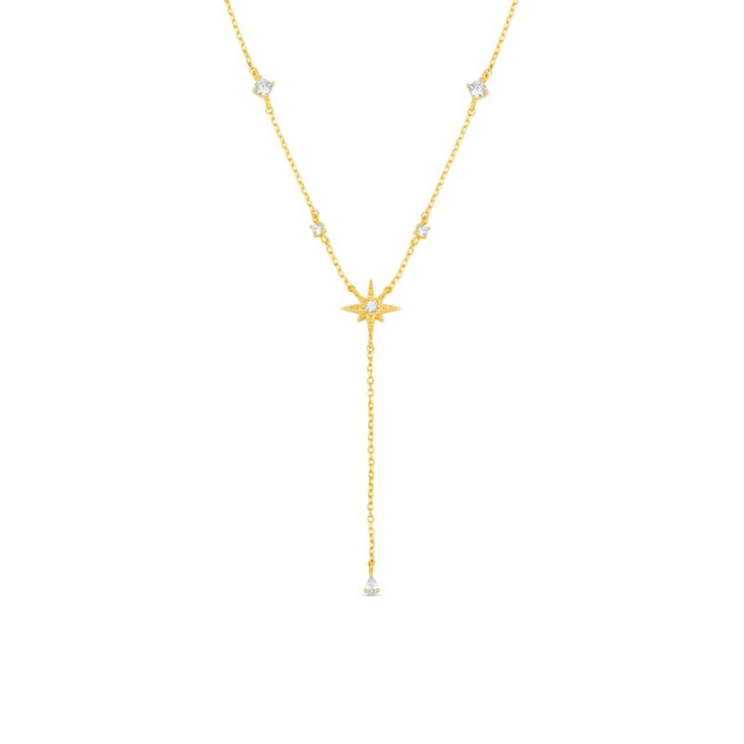 Pave Rondel Threadthru Necklace Gold