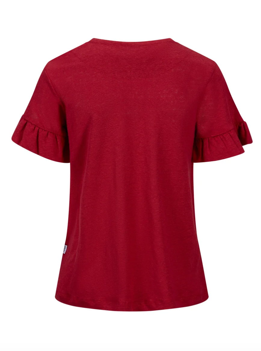 Lara Linen Tee Red