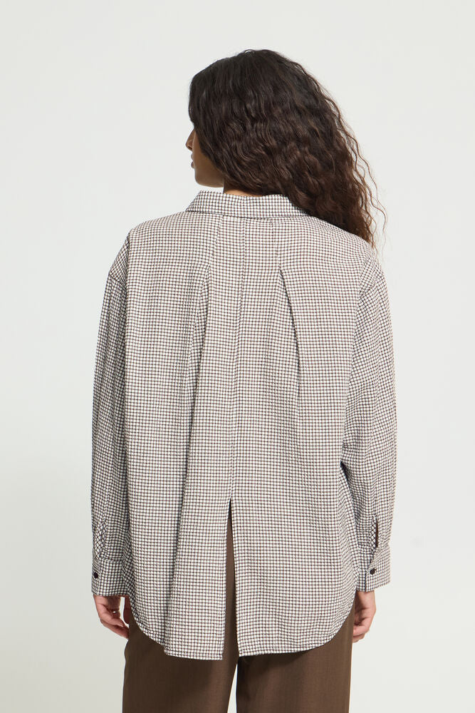 Feja Shirt Chicory Coffee Check Brown