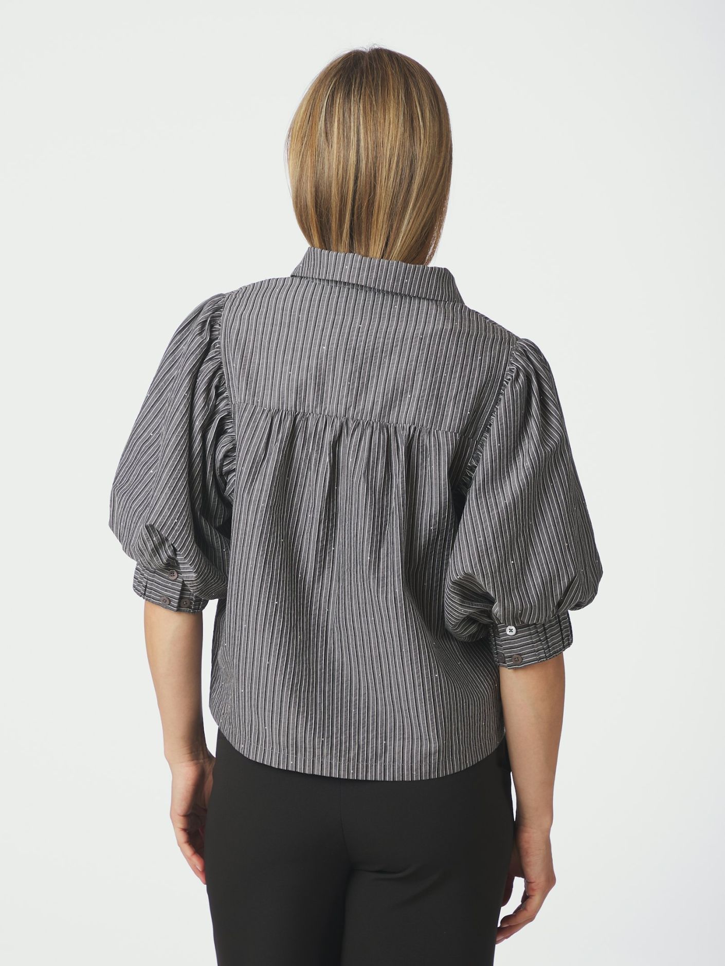 Etta Stripe B Shirt Dark Grey