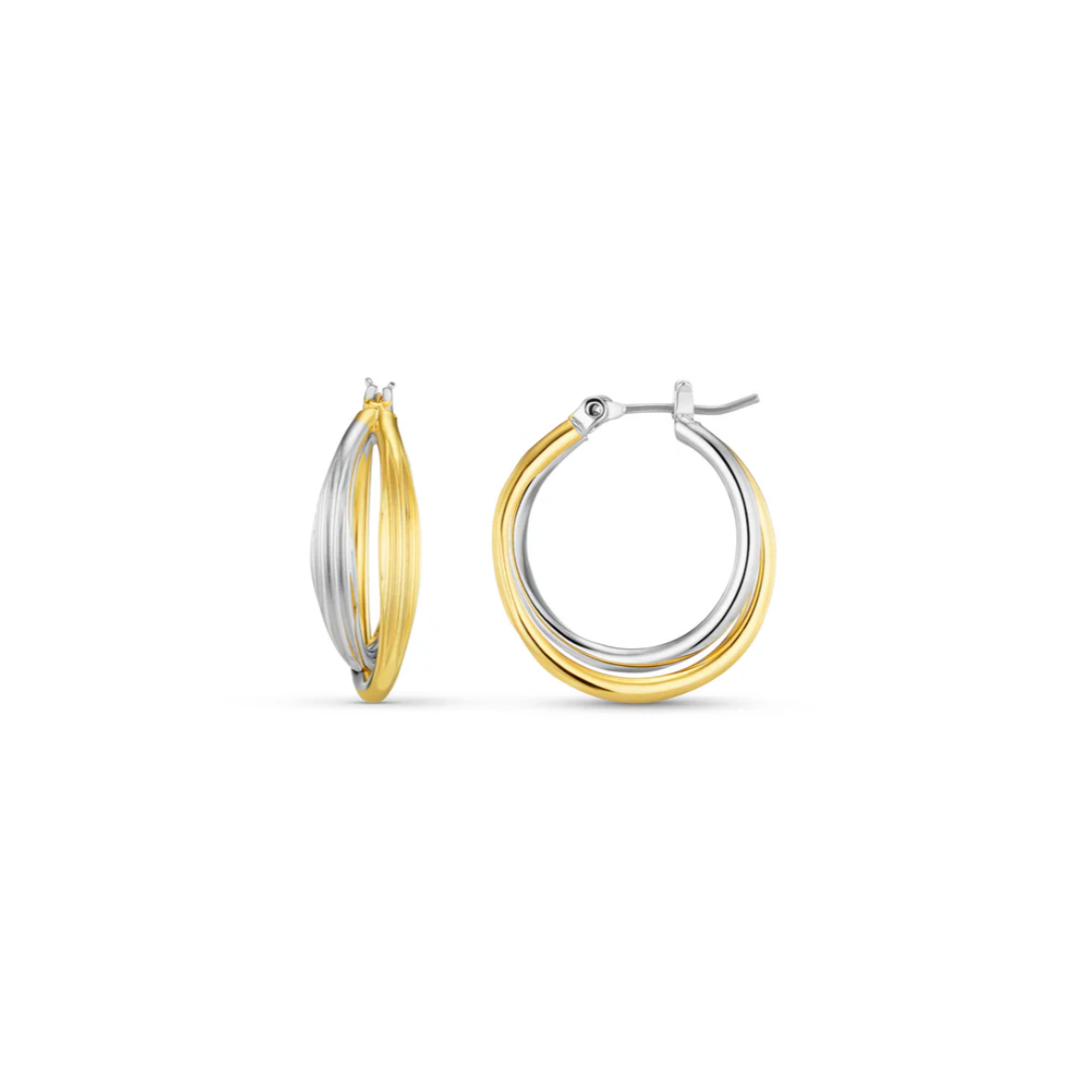 Mixed Plate Interlocking Hoop Earrings