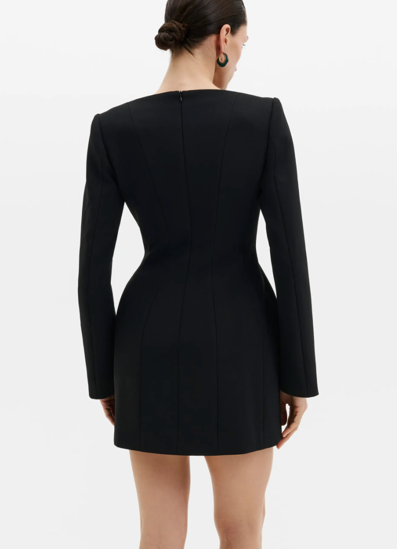 Ninni Cut-Out Shoulder Hourglass Mini Dress Black