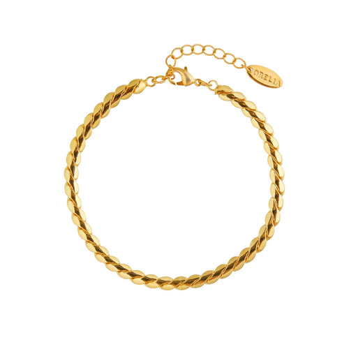 Flat Twist Chain Bracelet Gold