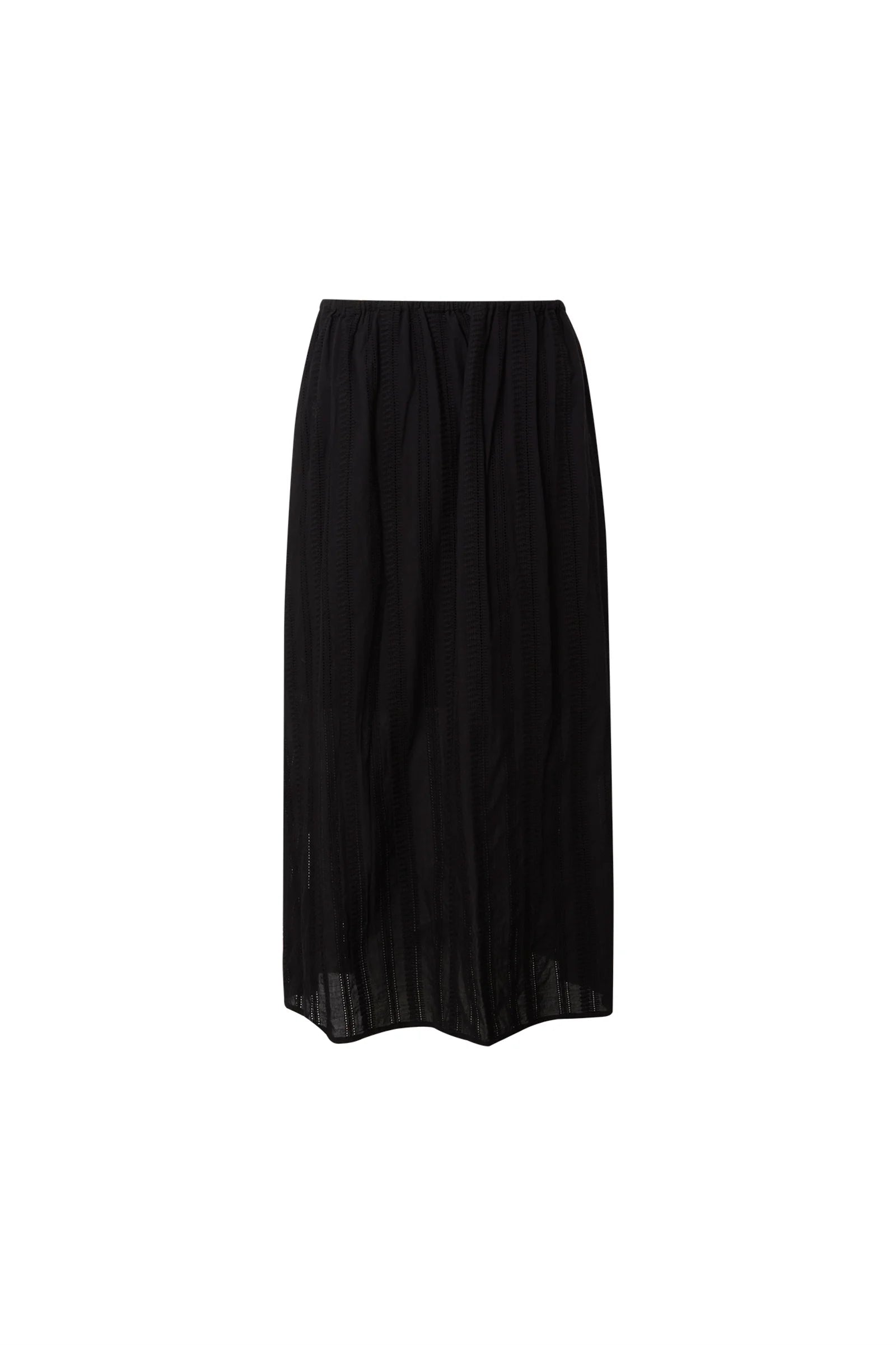Tamara Embroidered Cotton Midi Skirt Black