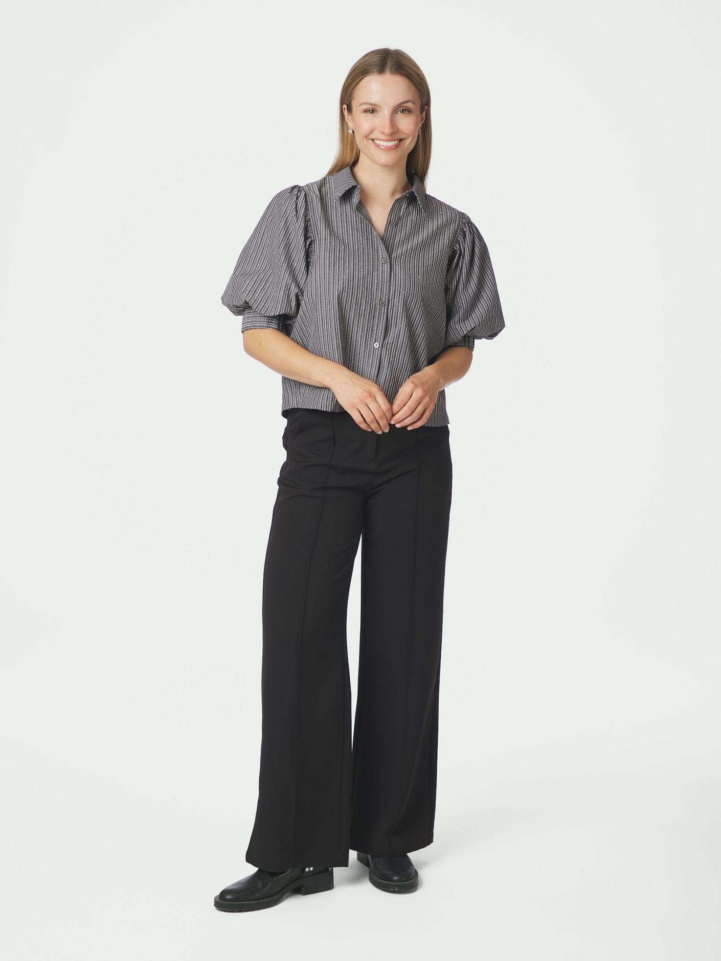 Etta Stripe B Shirt Dark Grey