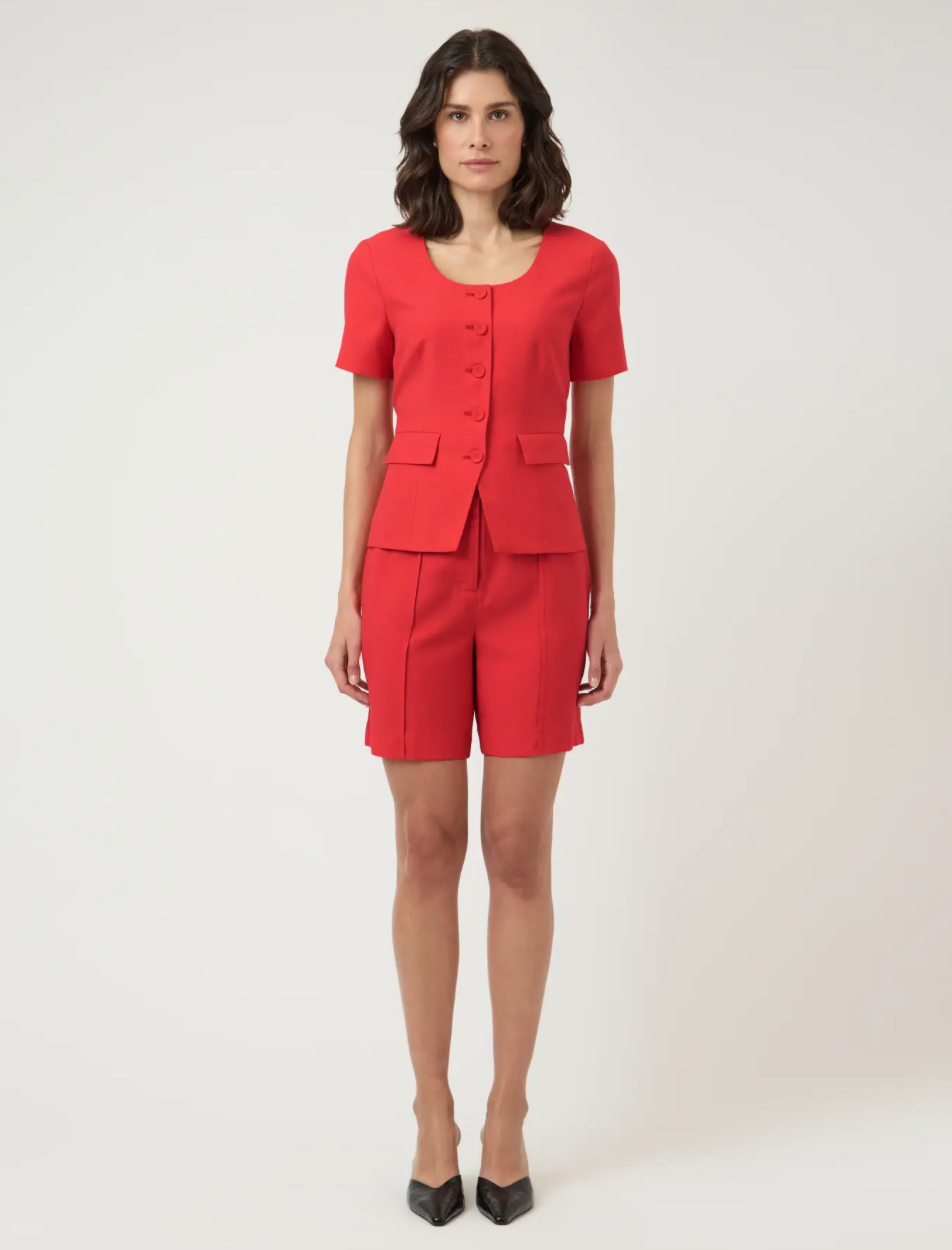 YASBIRMO SS BLAZER Poinsettia