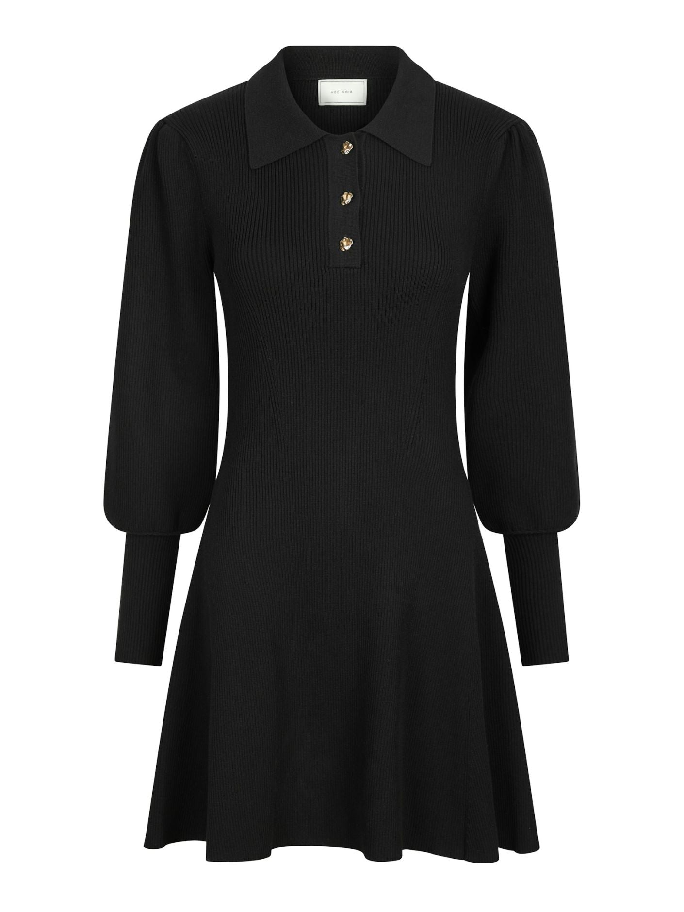 Polli Rib Knit Dress Black