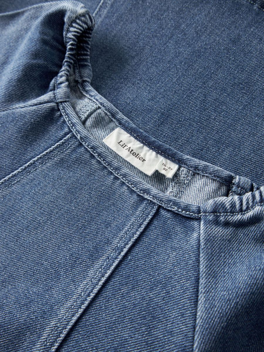 Obello Ls Loose Denim Dress Dark Blue Denim