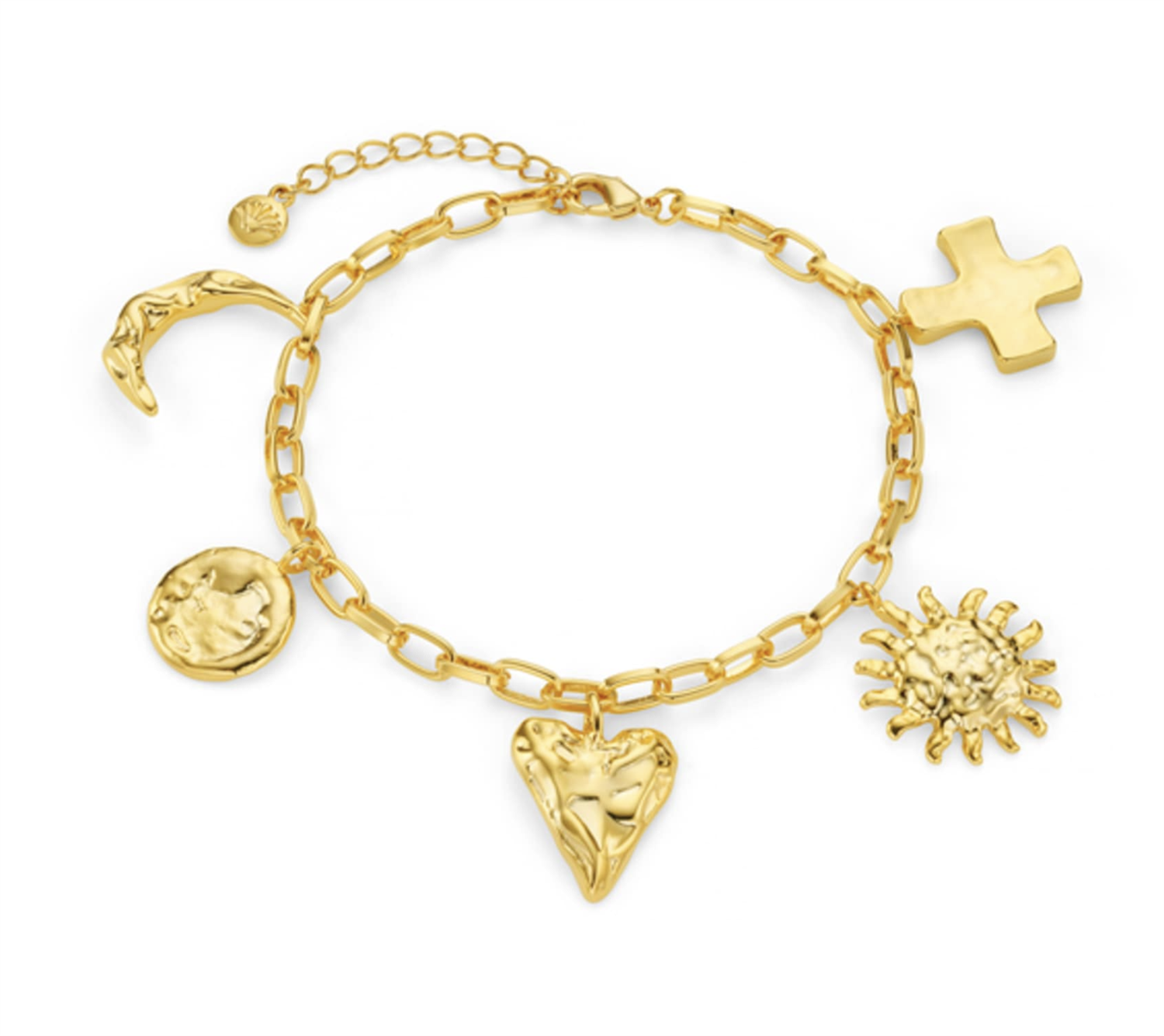Statement Molten Charm Bracelet Gold