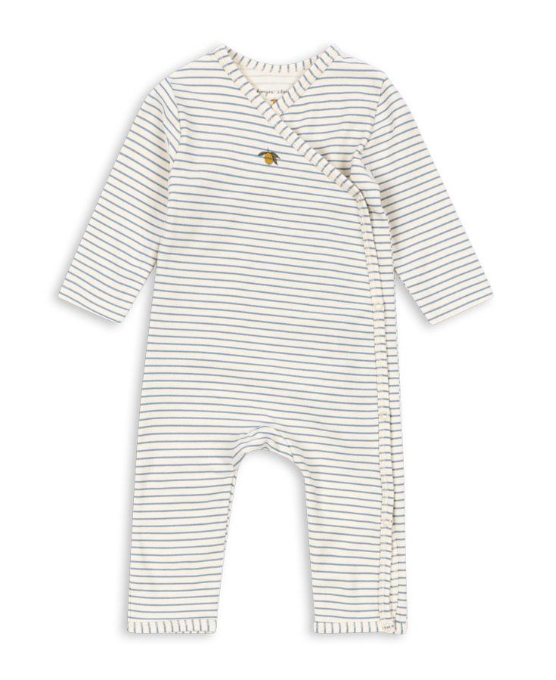 Basic Newborn Onesie Gots Stripe Bluie