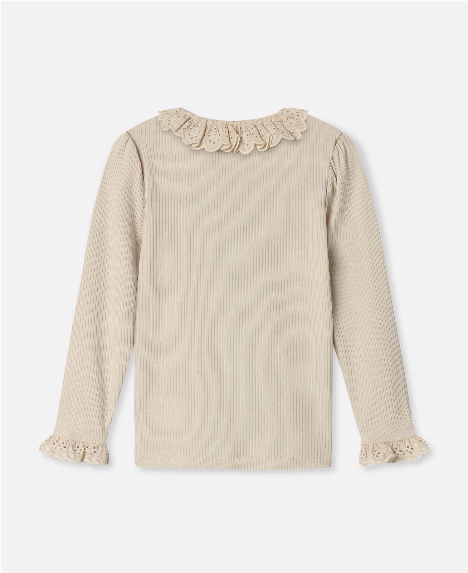 Kenna Ls Lace Blouse Sandshell