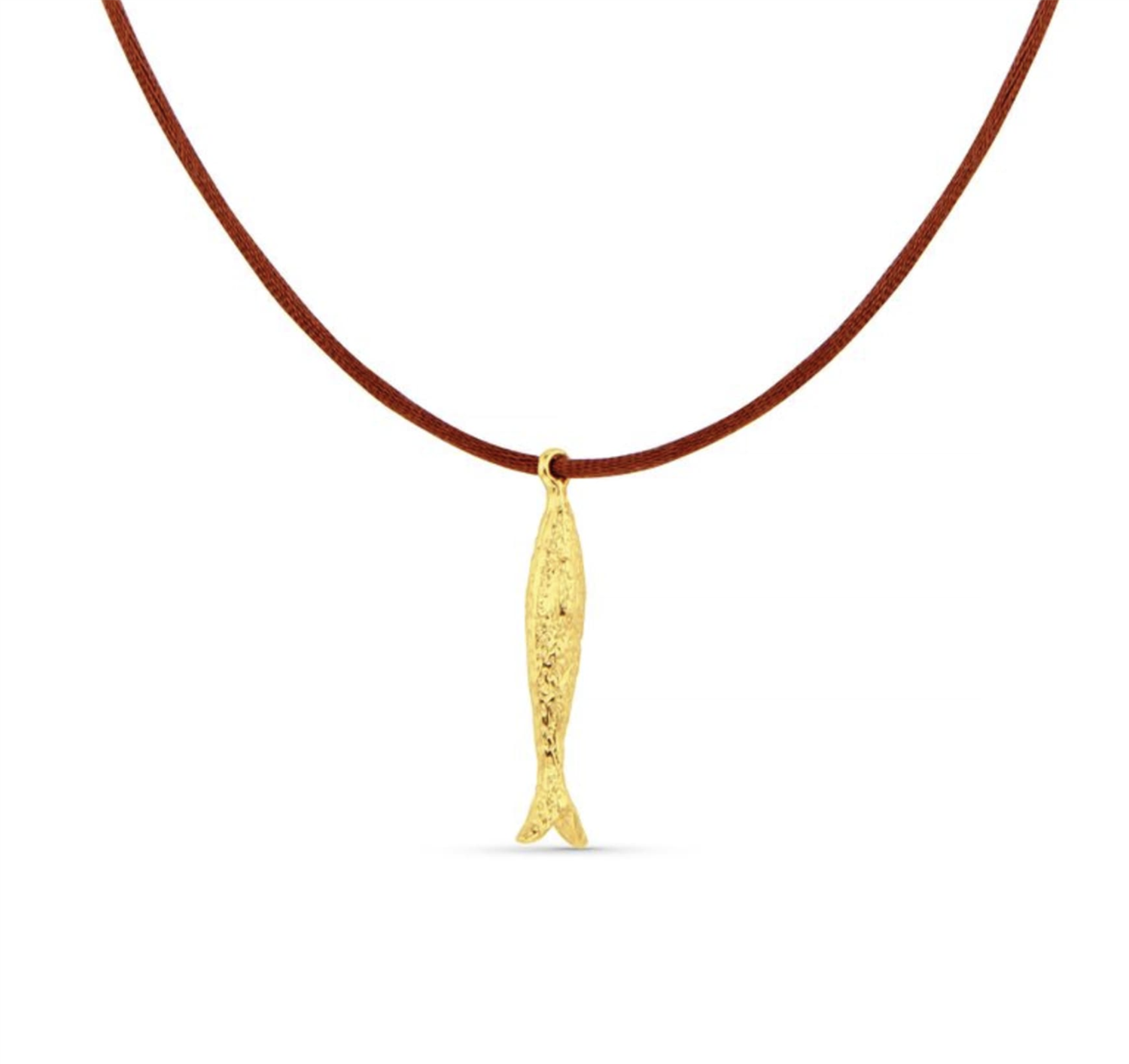 Molten Fish & Cord Adjustable Necklace