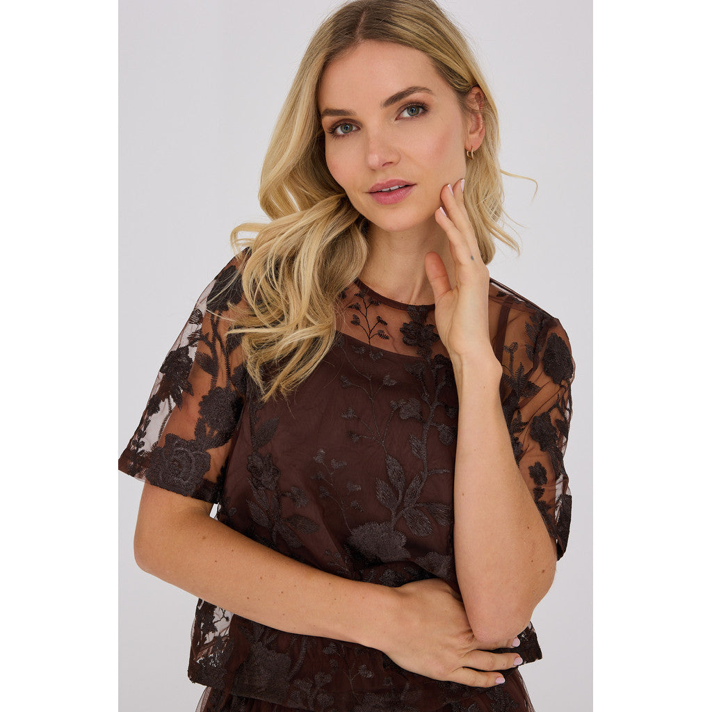 Fuschia Blouse Dark Brown