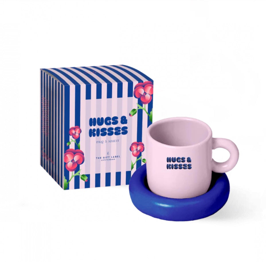 Mug & Saucer - Hugs and kisses