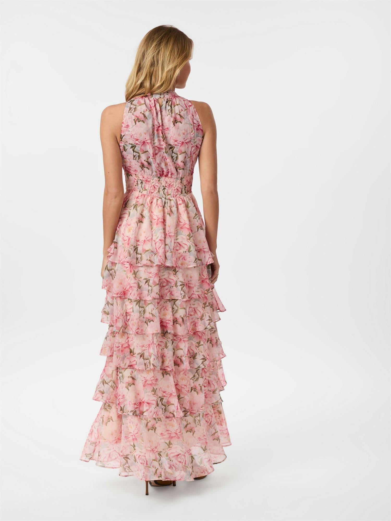 Marli Flower Chiffon Dress Rose