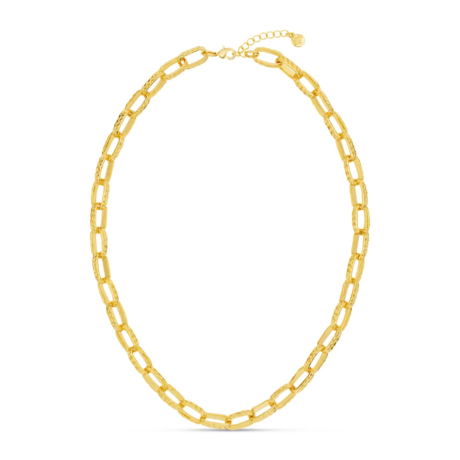 Textured Oval Necklace Gold