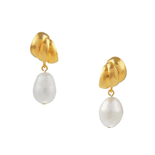Cocoon Pearl Drop Earrings