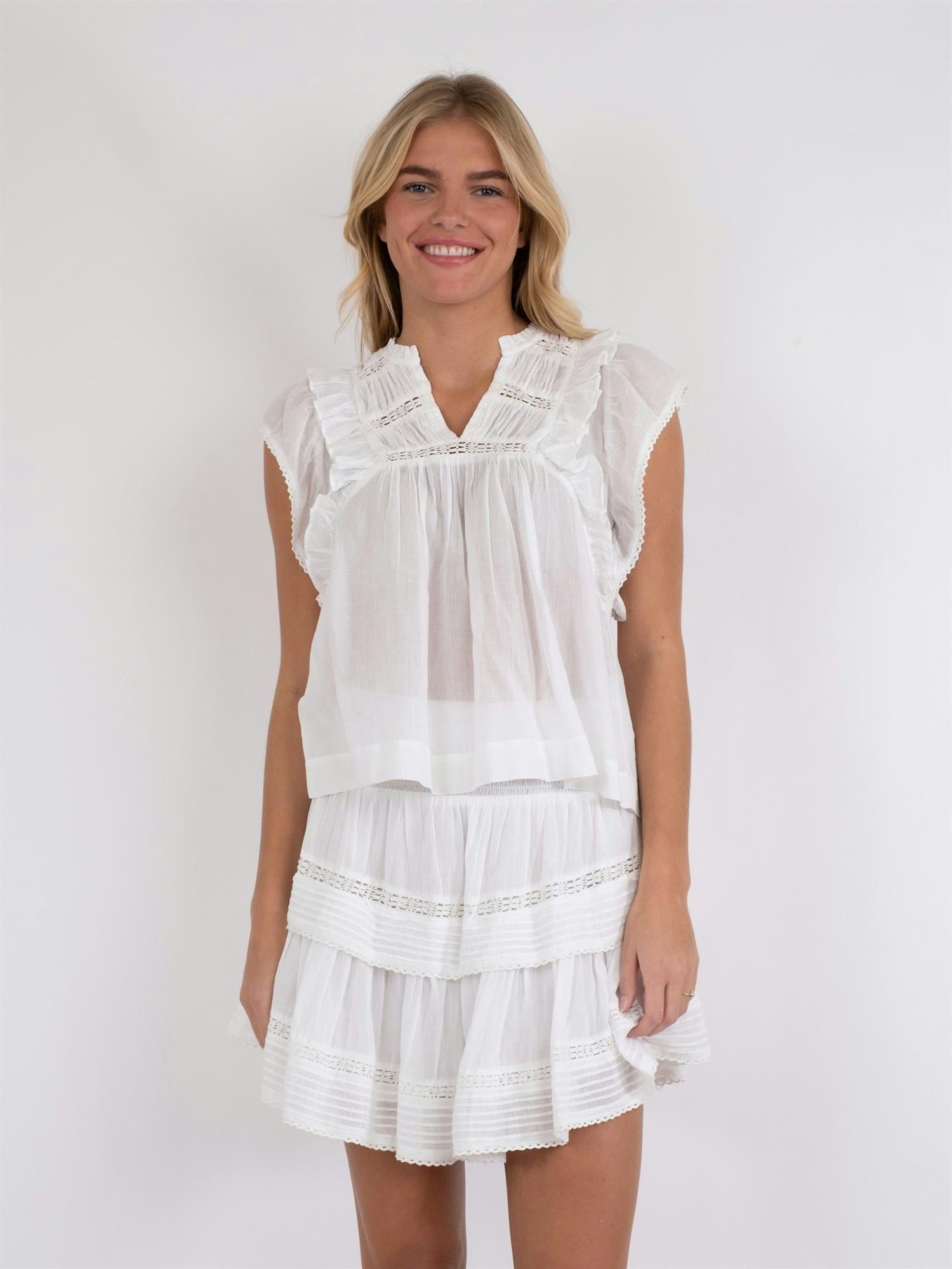 Jayla Voile Top White