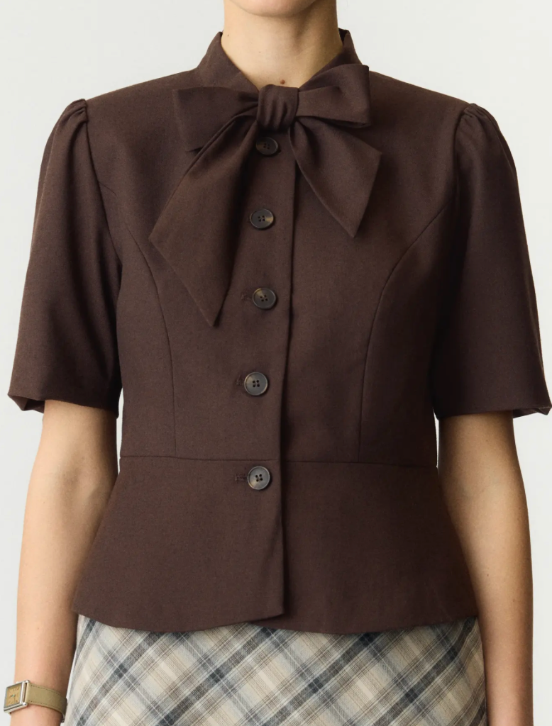 YASRIU Scarf Blazer Coffee Bean Melange