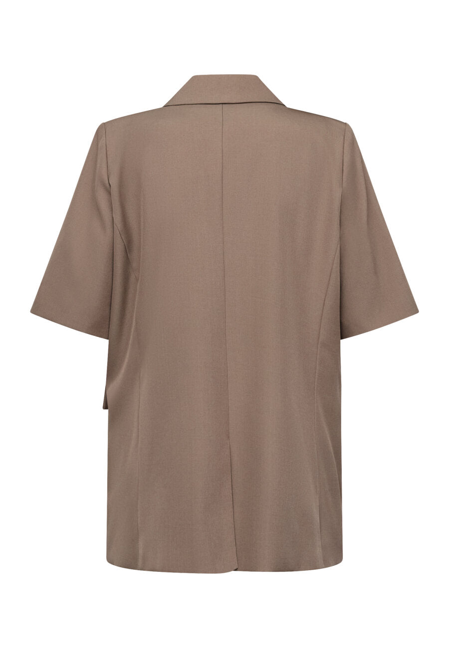 Viksa SS Blazer Dark Sand Melange