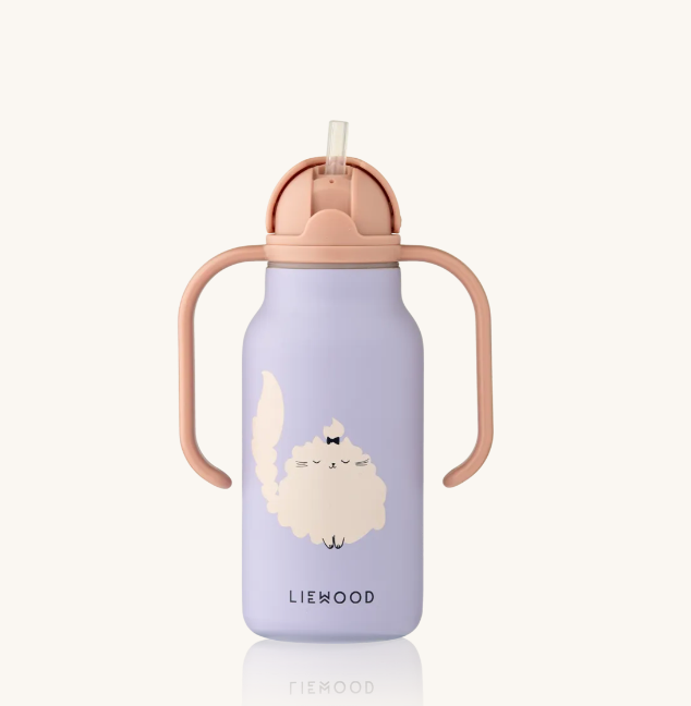 Kimmie Water Bottle 250ML Cat/Warm Lilac