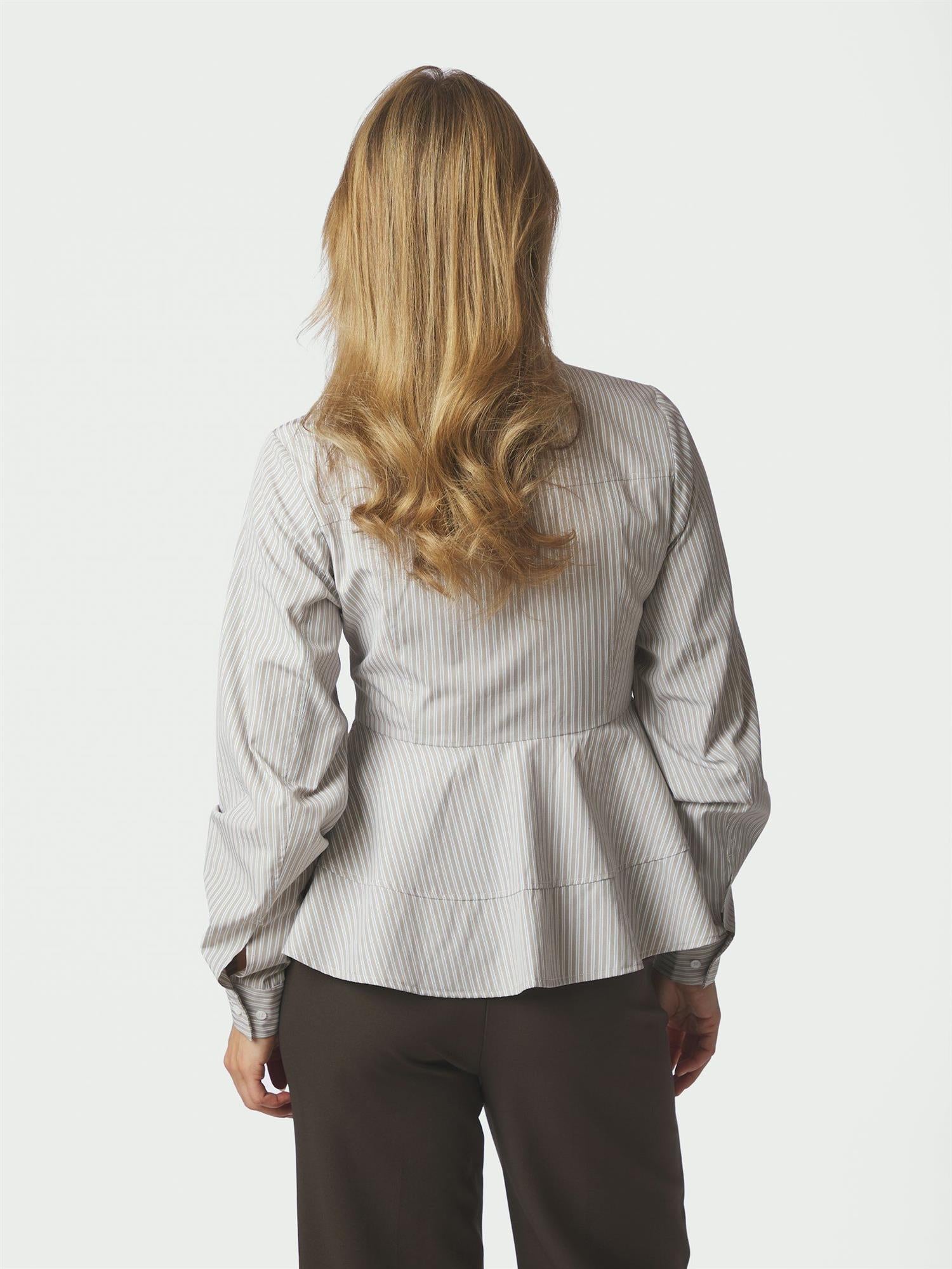 Samira Stripe Shirt Taupe Stripe