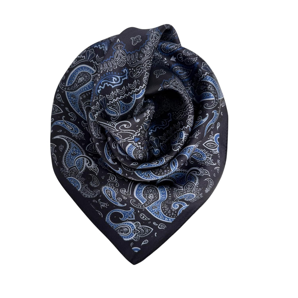 Silkeskjerf Paisley Blåtoner #87