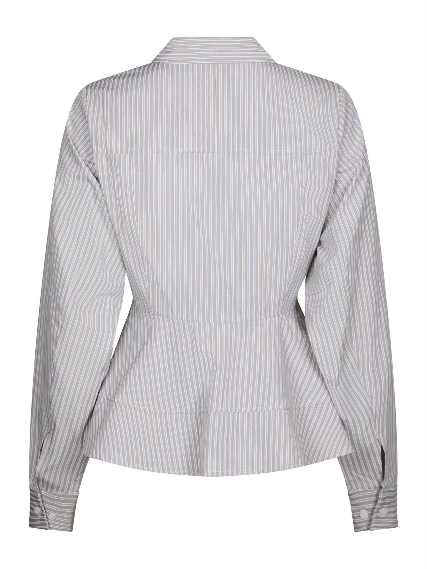 Samira Stripe Shirt Taupe Stripe