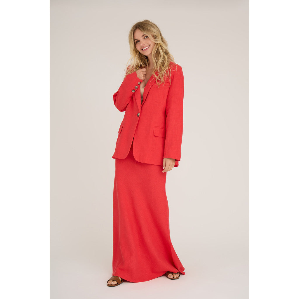 Annali Linen Blazer Red