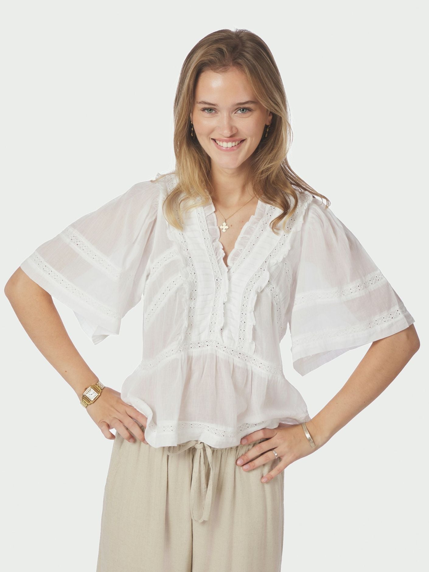 Evienne S Voile Top White