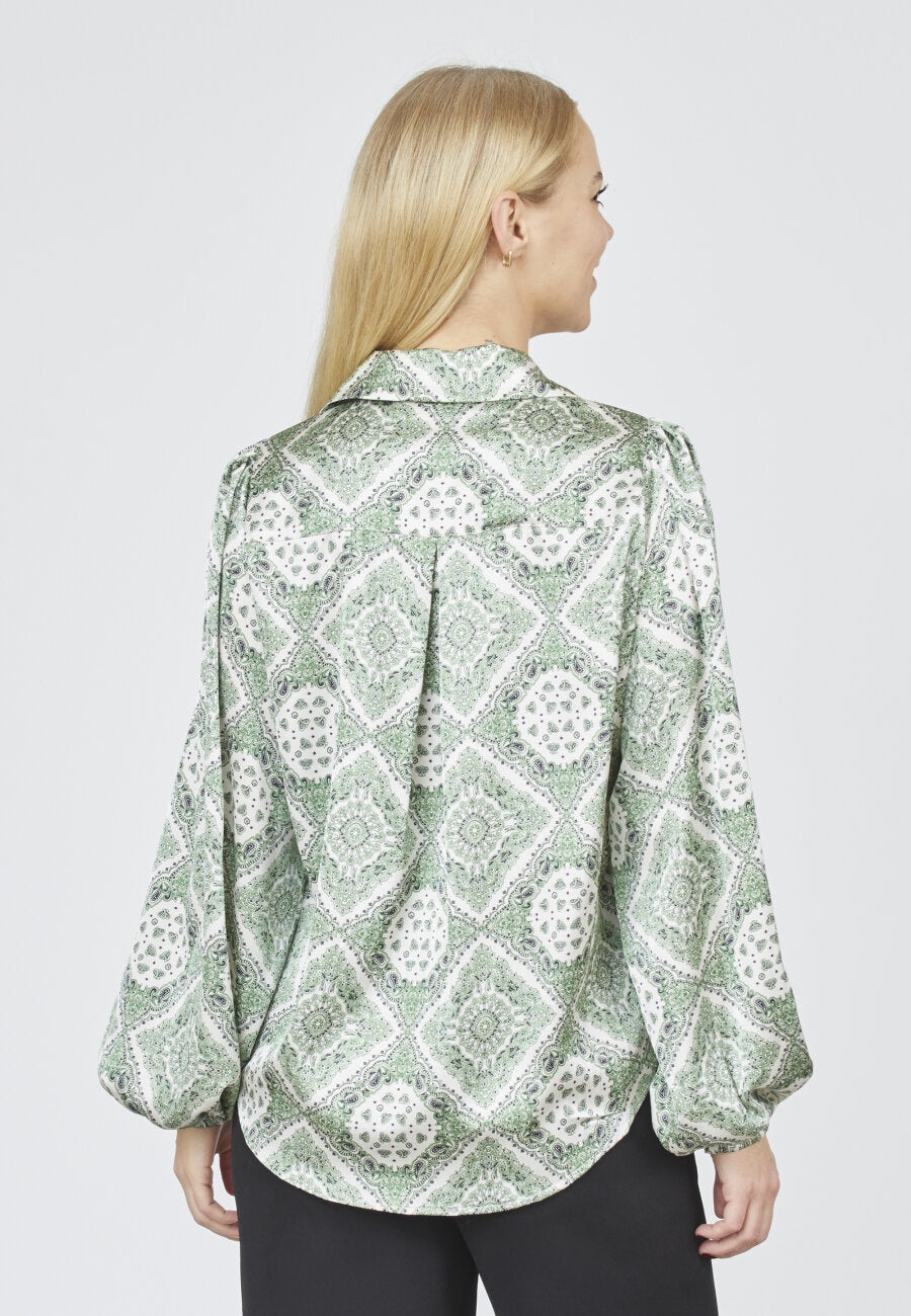 Ella Blouse Green Paisley